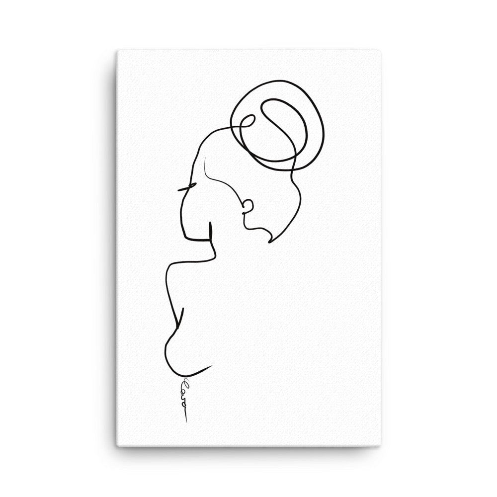 Special Nr. 22 "Seitenblick"-Leinwand-JUDITH CLARA-40x40 cm Leinwand-one-line-art