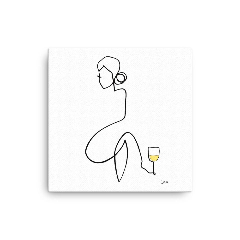 Frauen am Weinen Nr. 3-Kunst-JUDITH CLARA-30x40 cm (zartweiß) Papier 300g-one-line-art