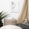 Mutter und Kind Nr. 2-Leinwand-JUDITH CLARA-30x40 cm (zartweiß) Papier 300g-one-line-art