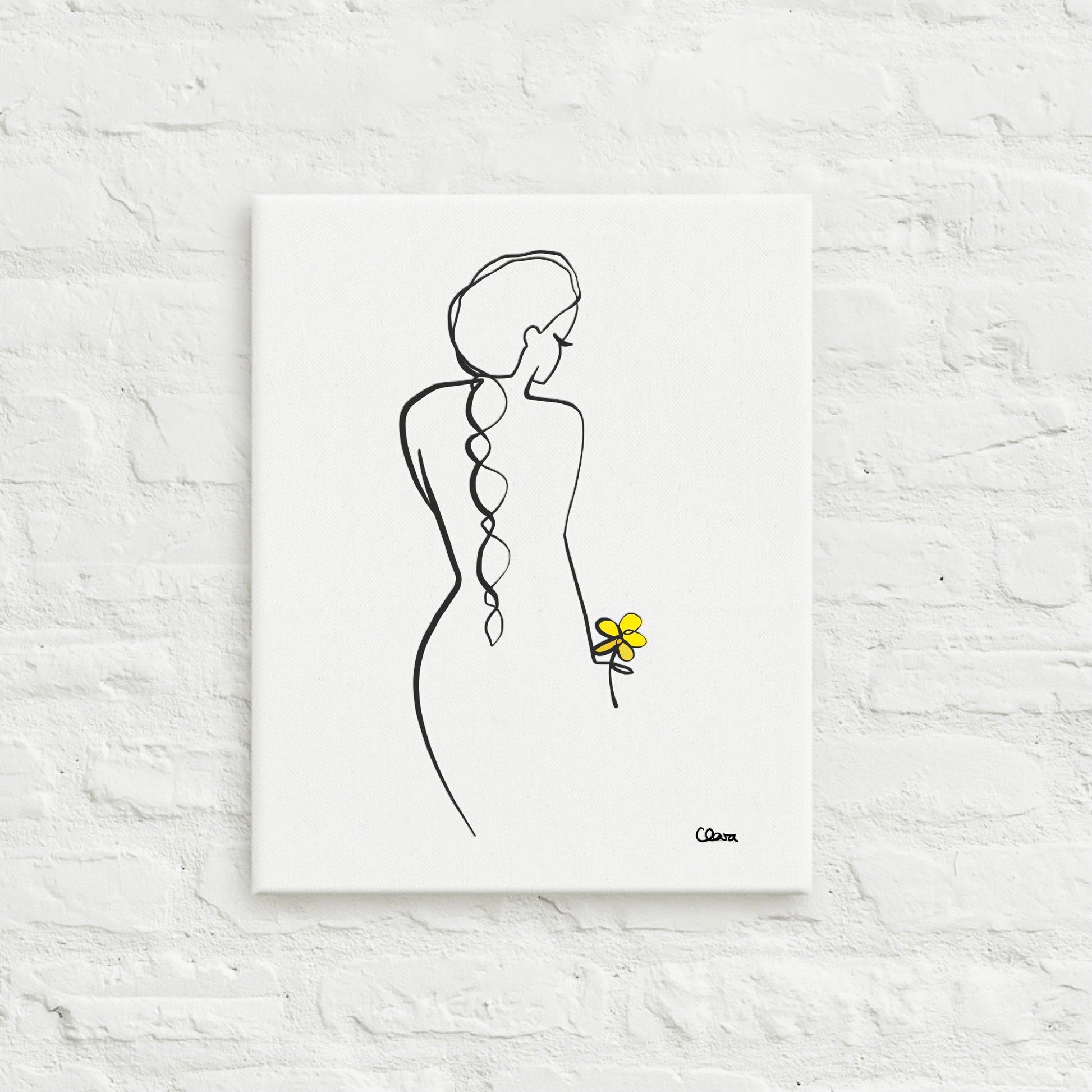 Special Nr. 6 "Rapunzel"-Leinwand-JUDITH CLARA-30x40 cm (zartweiß) Papier 300g-one-line-art