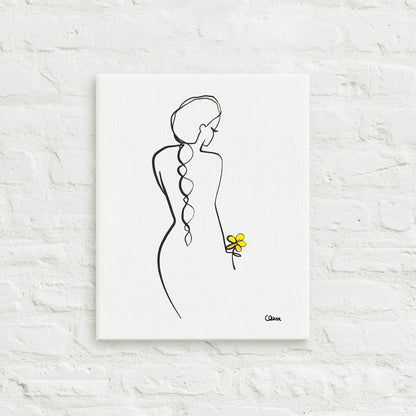 Special Nr. 6 "Rapunzel"-Leinwand-JUDITH CLARA-30x40 cm (zartweiß) Papier 300g-one-line-art