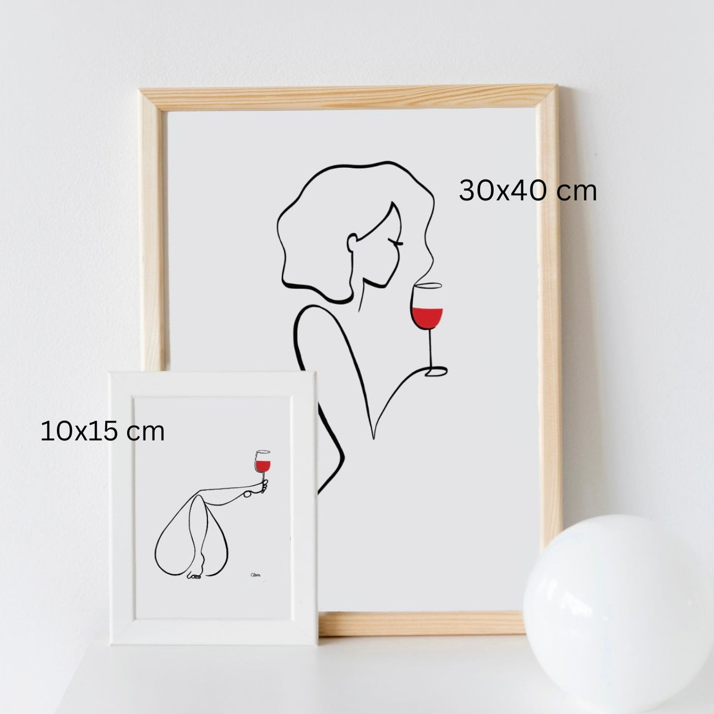 Ein Buch, ein Wein so gehts mir fein...-Set-JUDITH CLARA-30x40 cm Papier-one-line-art