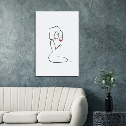 Frauen am Weinen Nr. 4-Kunst-JUDITH CLARA-60x90 cm Leinwand-one-line-art